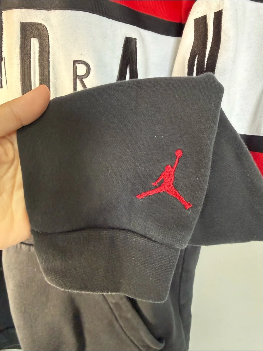 Jordan Air Jordan Colorblock Pullover Hoodie XL Black Red White